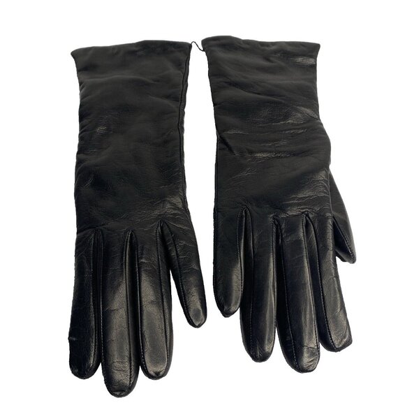 Neiman Marcus Accessories - Neiman Marcus Black Leather Gloves Cashmere Lined Made in Italy Size 7 New